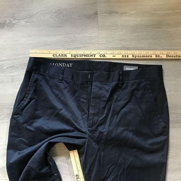 Bonobos Chino Pants Monday Mens 38 X 30 Black Flat Front Straight Leg Golf - Picture 3 of 8